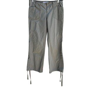 Picasso Style Jeans PSJ Vintage Y2K Gray Cotton Drawstring Hem Cargo Pants L